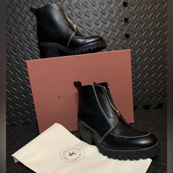 Want Les Essentiels Women's Leather Boots, Size 6 (EU 36), Black, NEW WITH BOX! - Picture 2 of 13